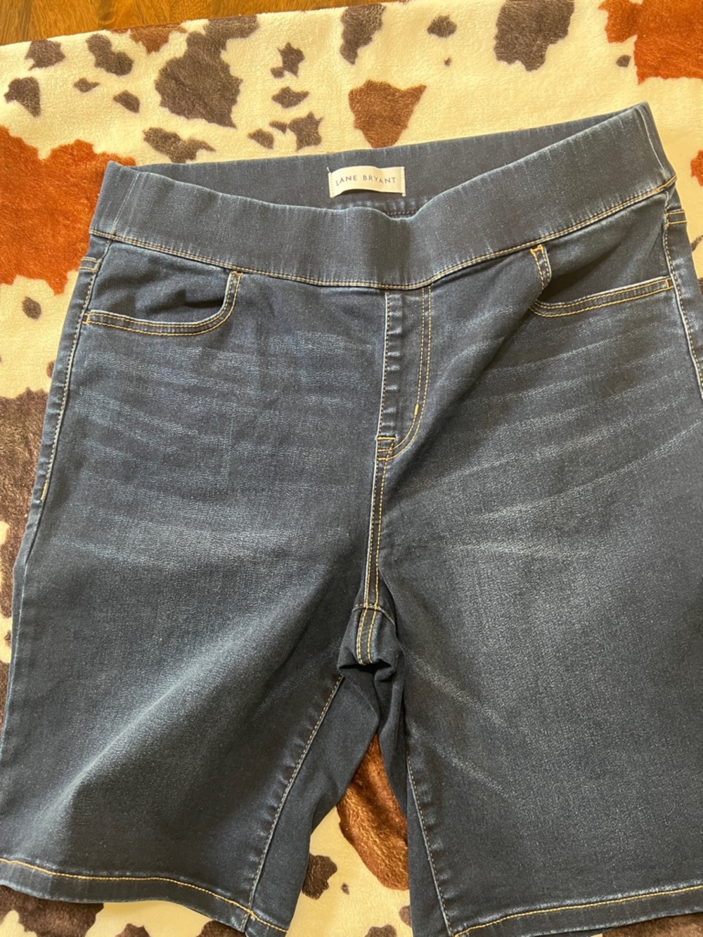 Lane Bryant Navy Stretch Denim Bermuda Jeggings